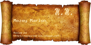Mezey Marion névjegykártya
